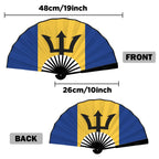 Barbados Flag Double-Sided Custom Folding Fan - Conscious Apparel Store