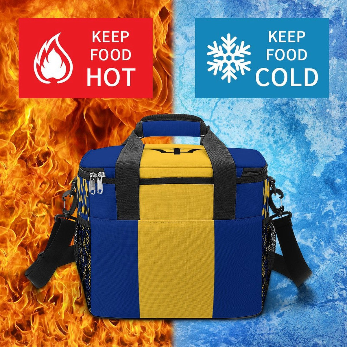 Barbados Flag Insulated Cooler Bag - Conscious Apparel Store