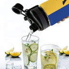 Barbados Flag Insulated Water Bottle with Dual - Use Lid (18oz) - Conscious Apparel Store