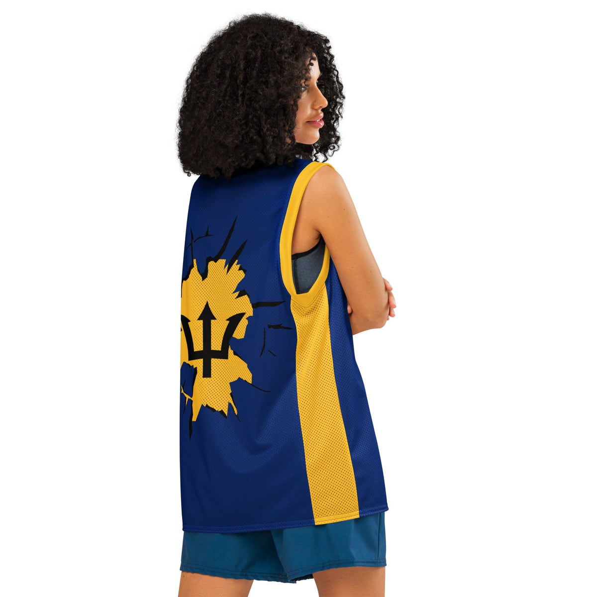 Barbados Flag Premium Sport Jersey Tank Top - Conscious Apparel Store