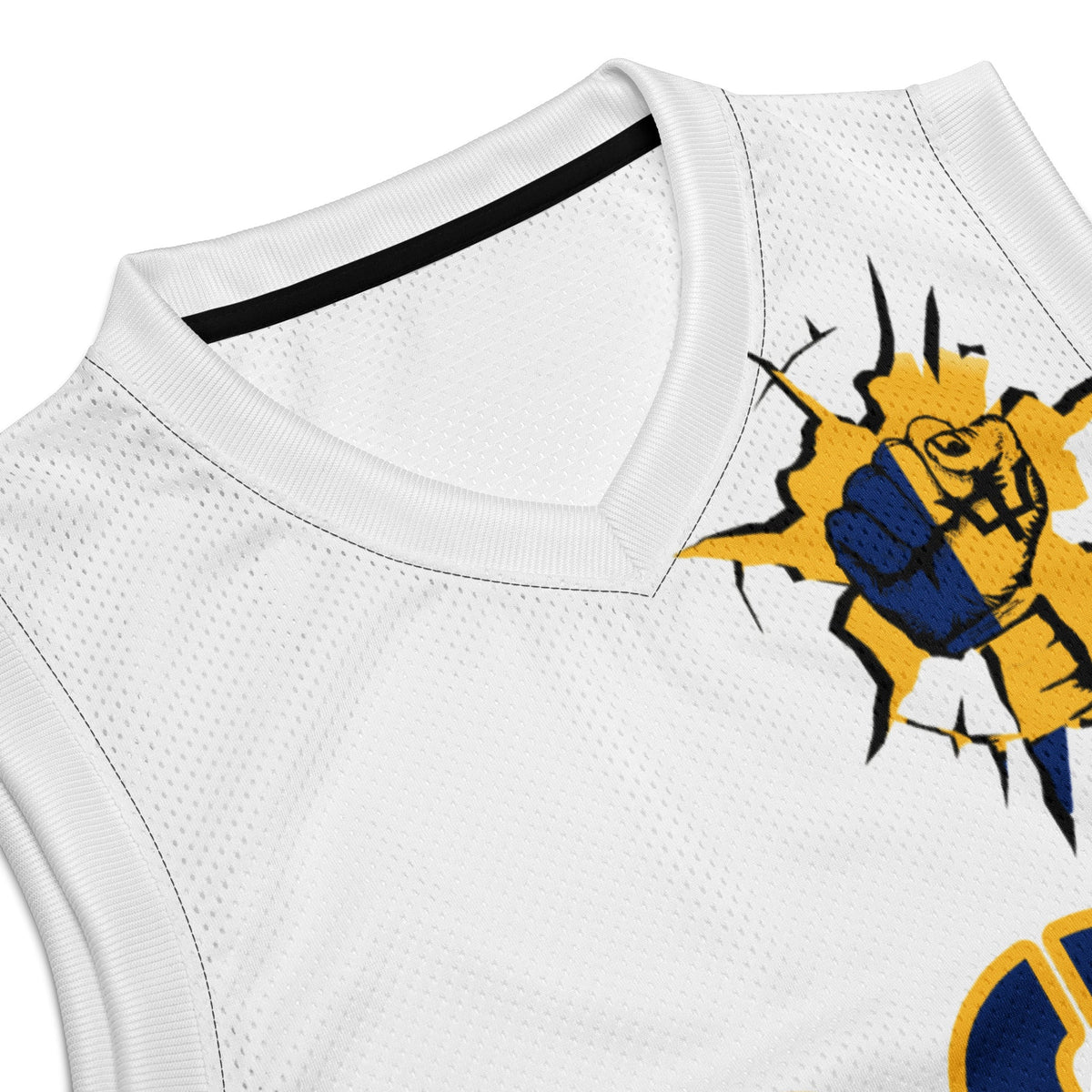Barbados Flag (White) Premium Sport Jersey Tank Top - Conscious Apparel Store
