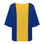 Barbados Flag Women’s Loose Half-Sleeve Boat Neck T-Shirt - Conscious Apparel Store