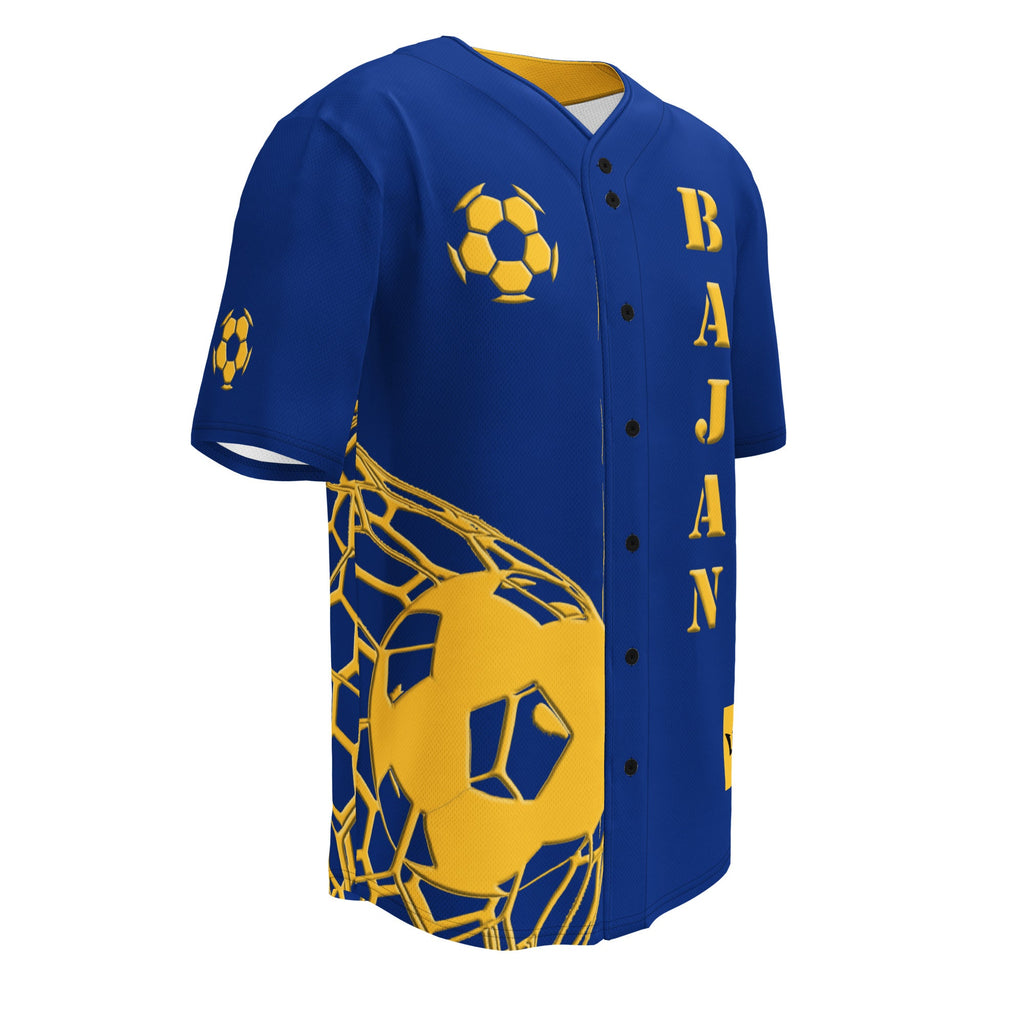Barbados Football Themed Button-Down Sport Jersey - Conscious Apparel Store