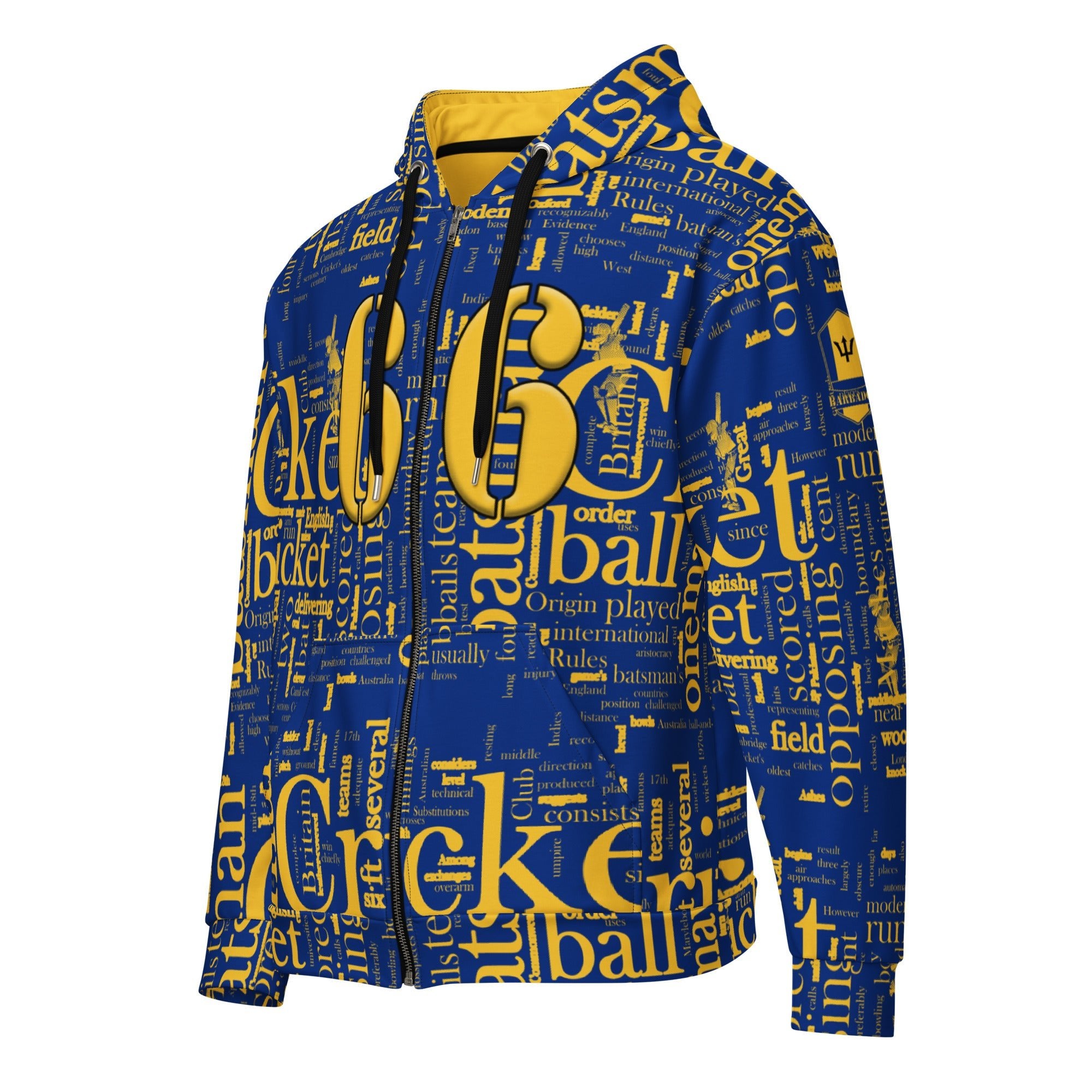 Barbados (WI) Cricket Unisex zip hoodie - Conscious Apparel Store