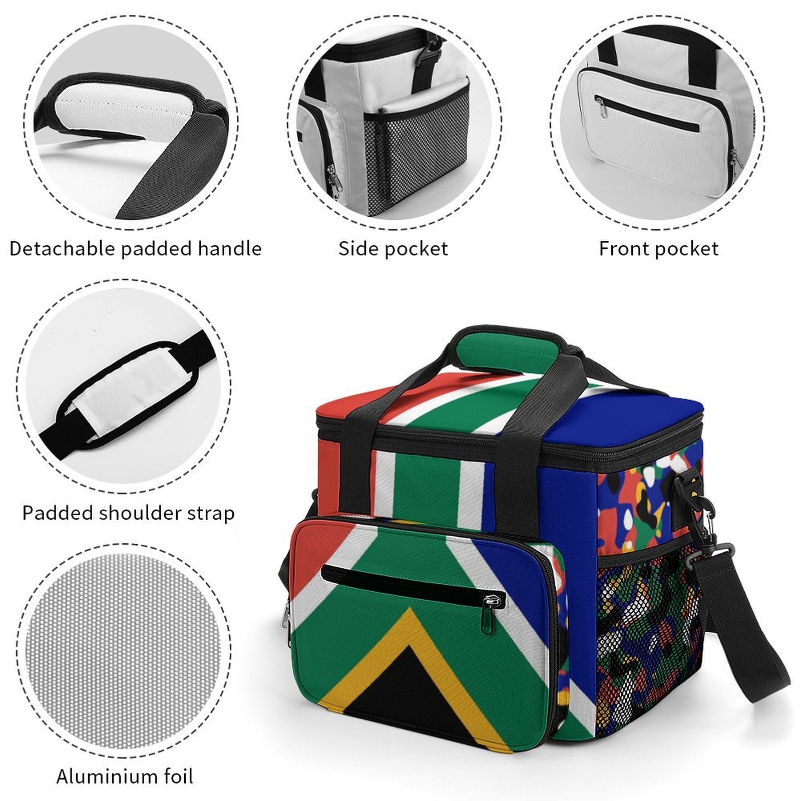 South Africa Flag Insulated Cooler Bag