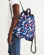Belize Flag Camo Canvas Drawstring Bag - Conscious Apparel Store