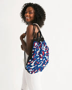 Belize Flag Camo Canvas Drawstring Bag - Conscious Apparel Store