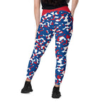 Belize Flag Camo Leggings with pockets - Conscious Apparel Store