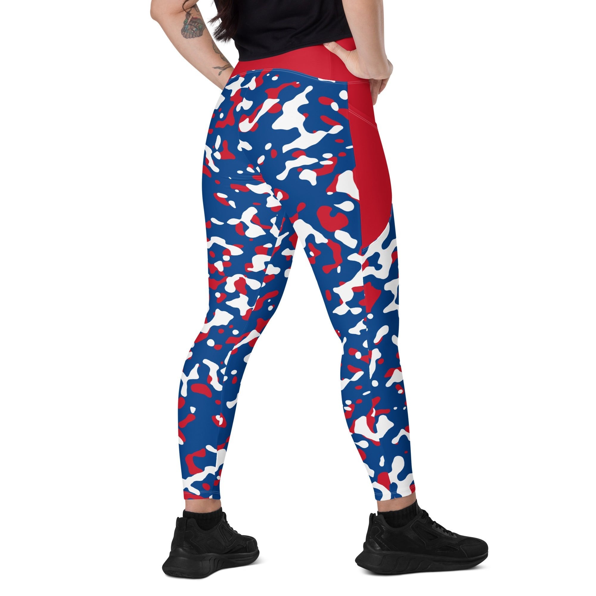 Belize Flag Camo Leggings with pockets - Conscious Apparel Store