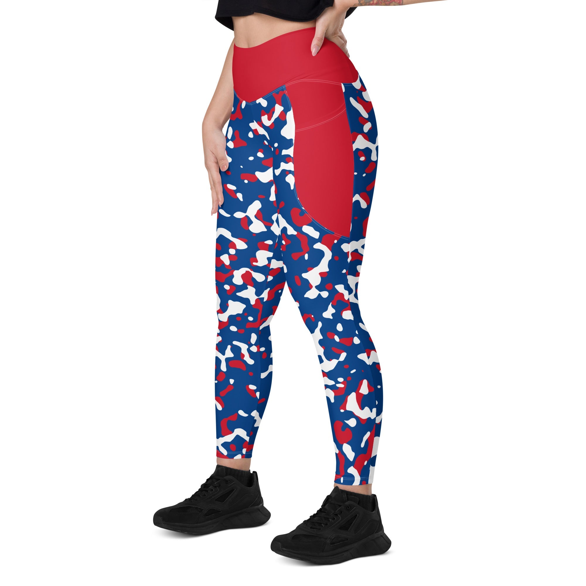 Belize Flag Camo Leggings with pockets - Conscious Apparel Store