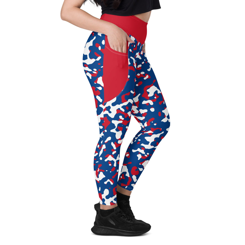 Belize Flag Camo Leggings with pockets - Conscious Apparel Store
