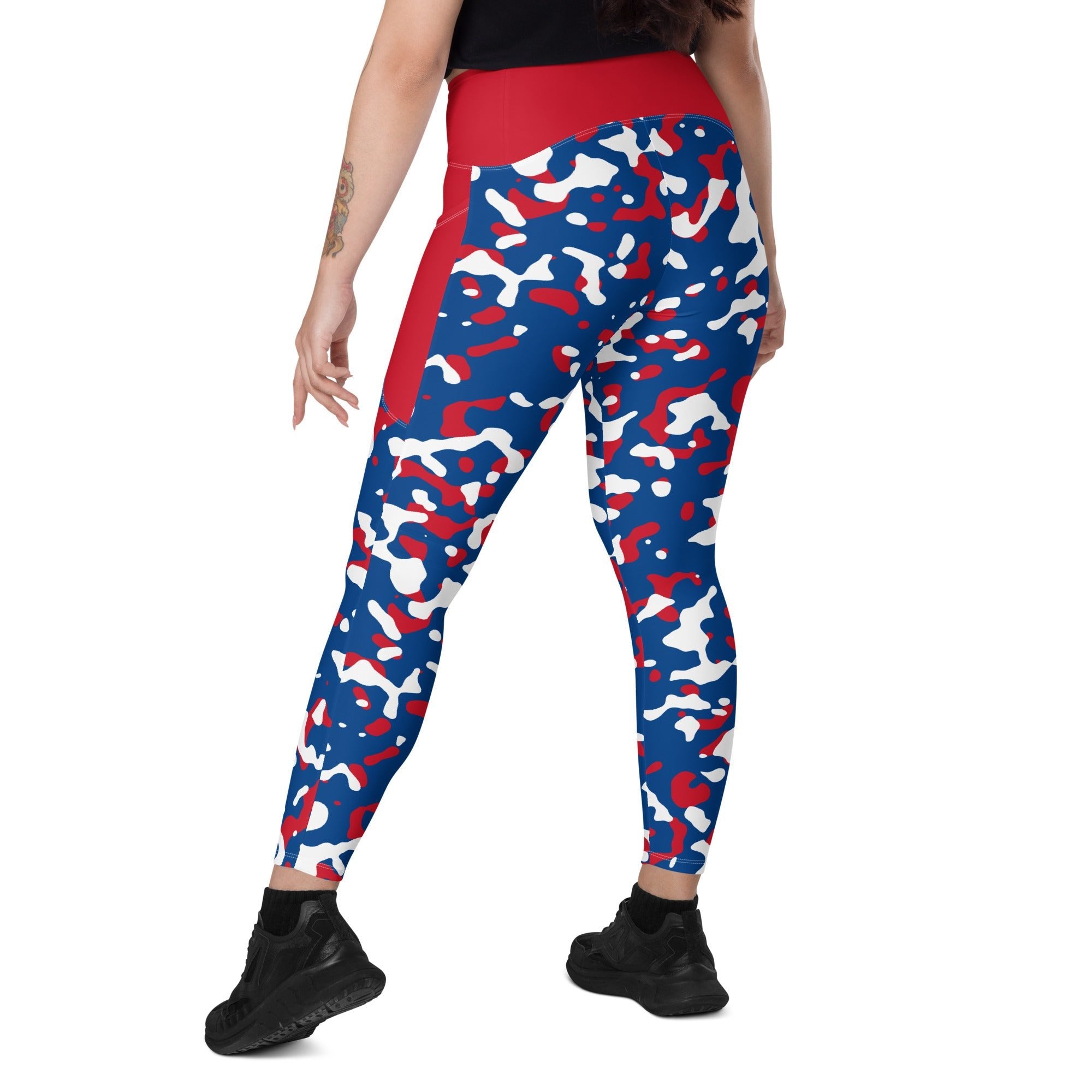 Belize Flag Camo Leggings with pockets - Conscious Apparel Store