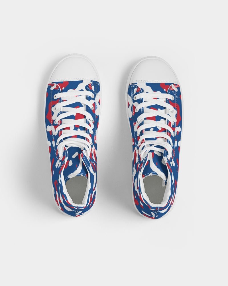 Belize Flag Camo Men's Hightop Canvas Shoe - Conscious Apparel Store