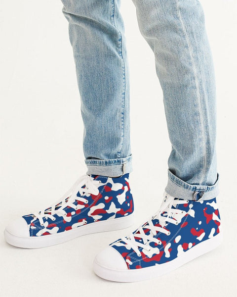 Belize Flag Camo Men's Hightop Canvas Shoe - Conscious Apparel Store