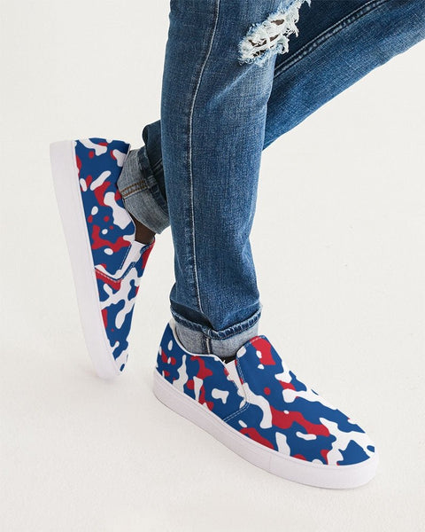 Belize Flag Camo Men's Slip - On Canvas Shoe - Conscious Apparel Store