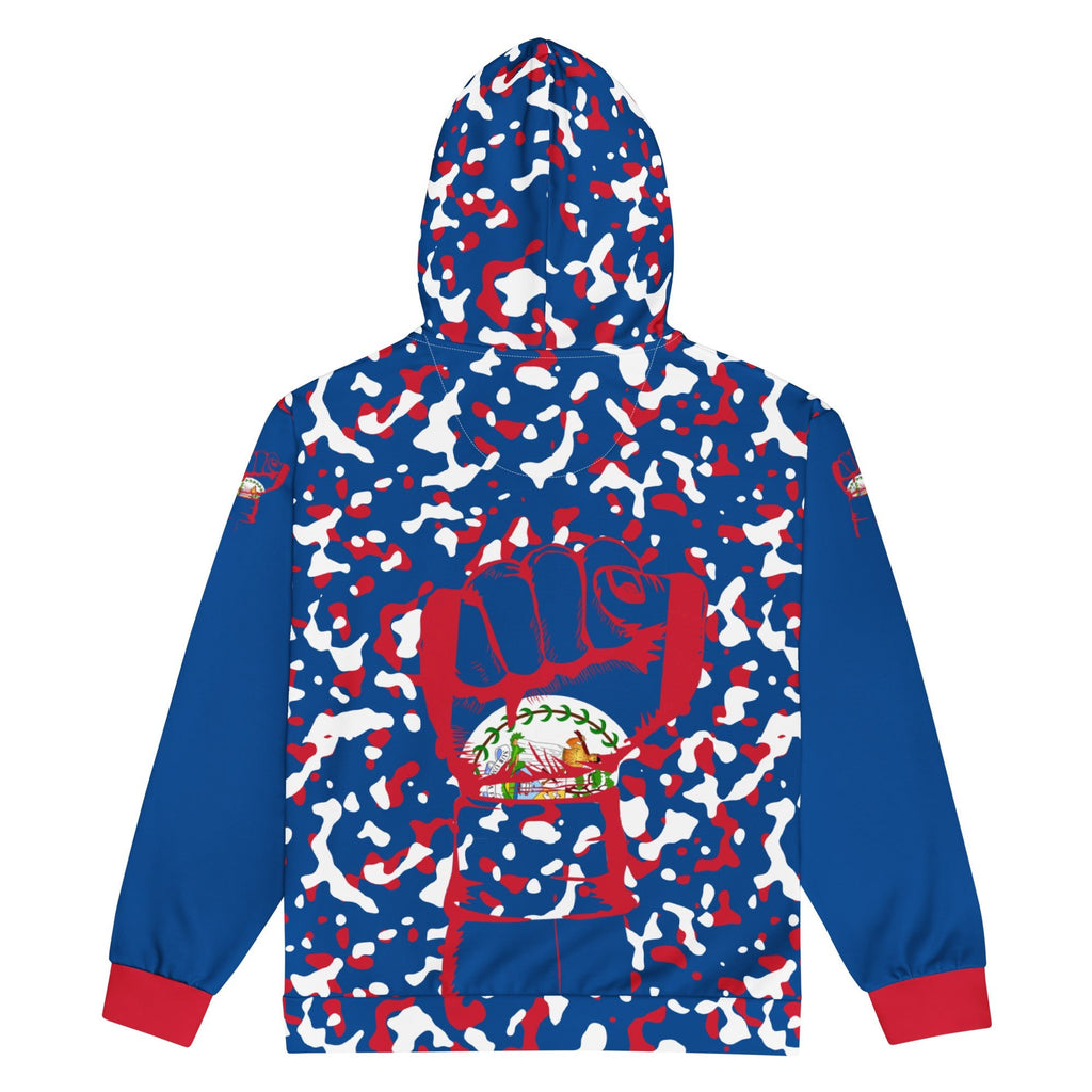 Belize Flag Camo Unisex zip hoodie - Conscious Apparel Store