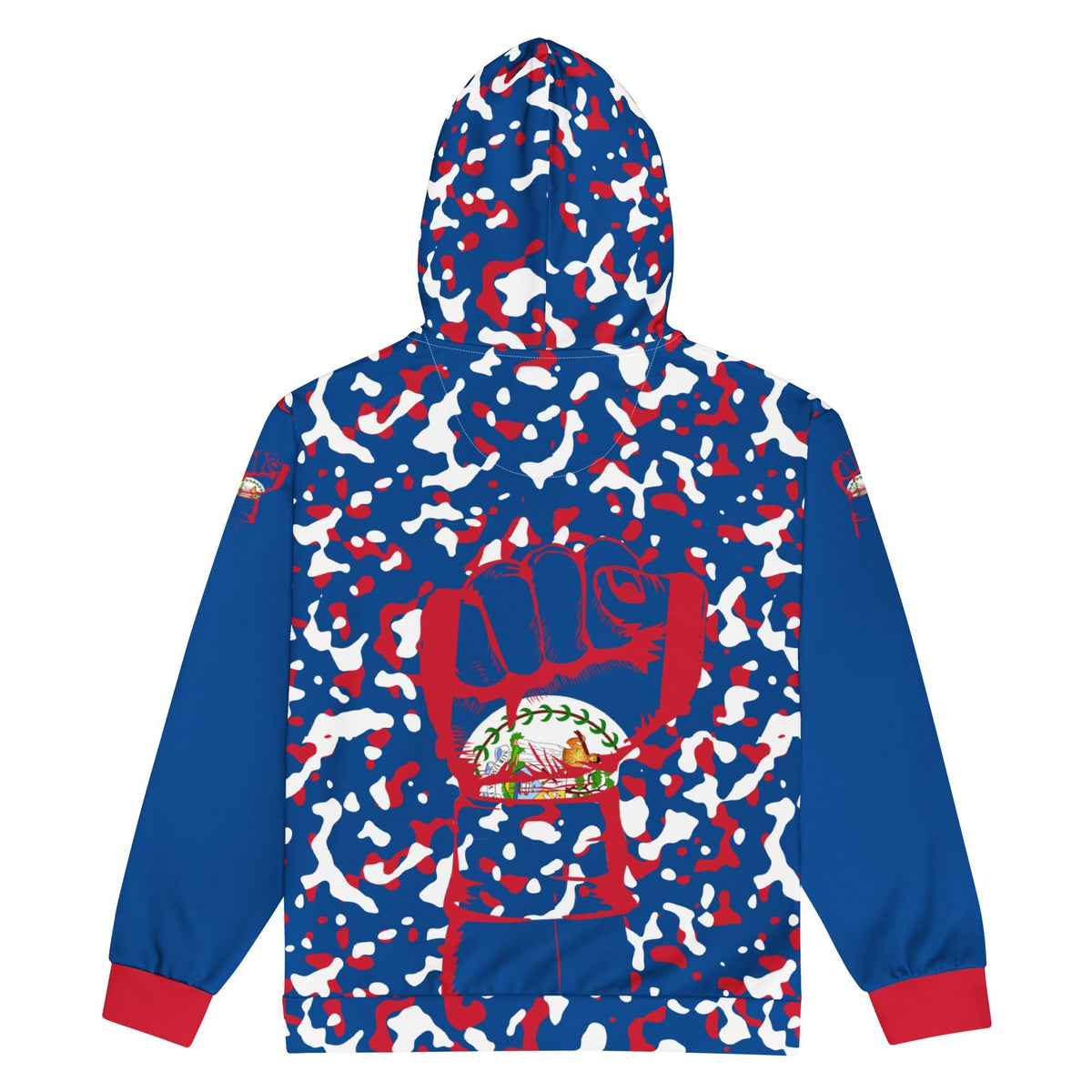 Belize Flag Camo Unisex zip hoodie - Conscious Apparel Store