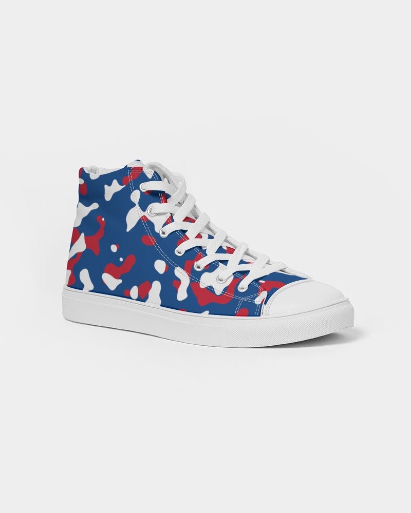 Belize Flag Camo Women's Hightop Canvas Shoe - Conscious Apparel Store
