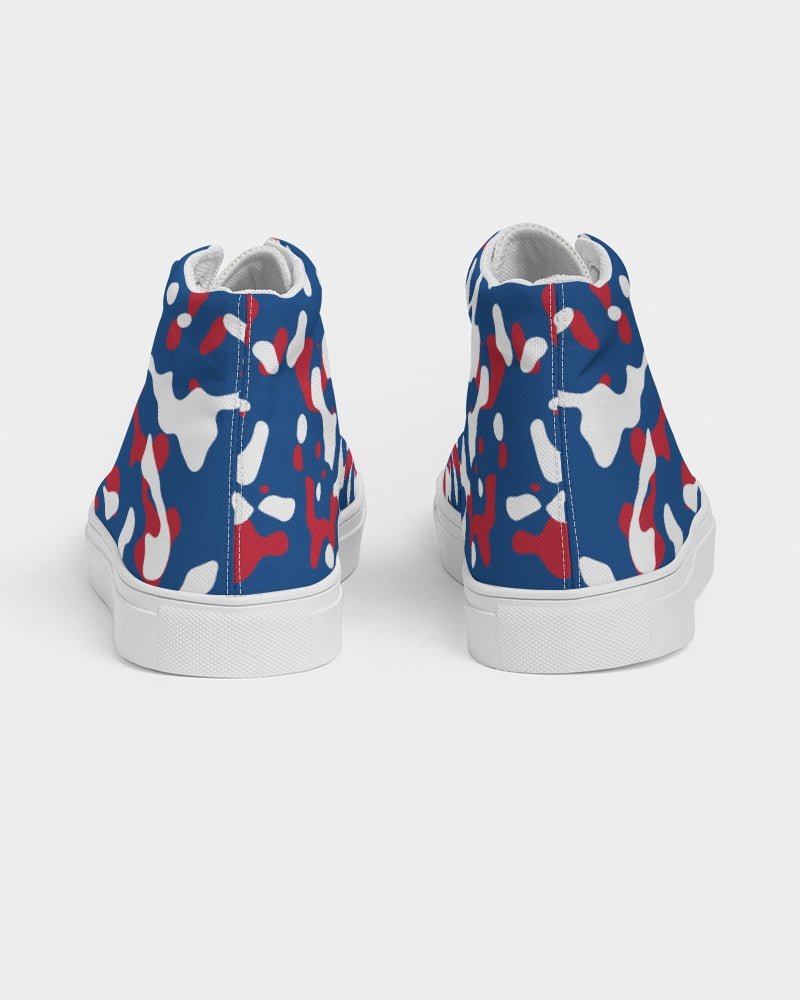 Belize Flag Camo Women's Hightop Canvas Shoe - Conscious Apparel Store