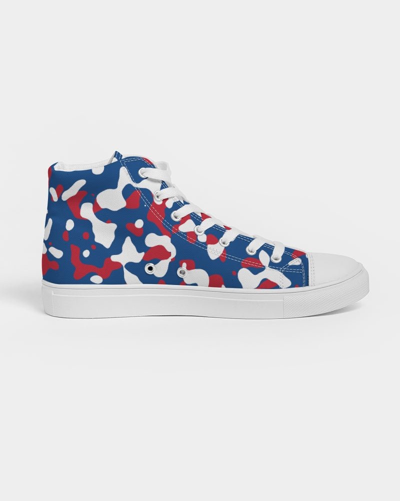 Belize Flag Camo Women's Hightop Canvas Shoe - Conscious Apparel Store