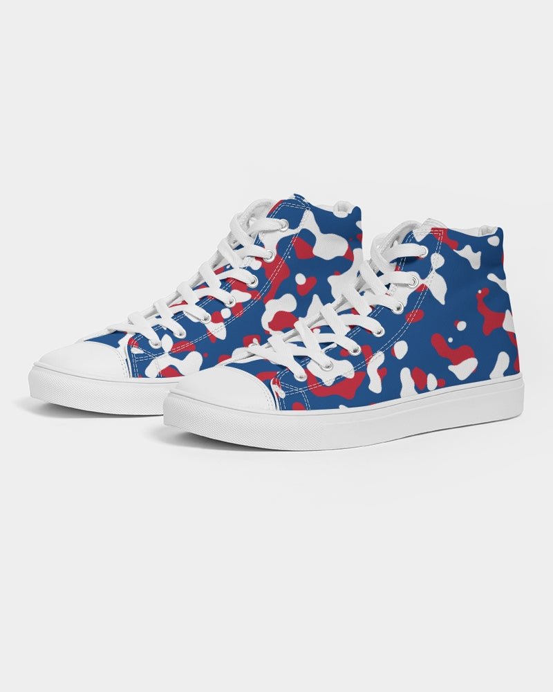 Belize Flag Camo Women's Hightop Canvas Shoe - Conscious Apparel Store