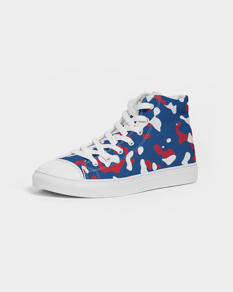 Belize Flag Camo Women's Hightop Canvas Shoe - Conscious Apparel Store