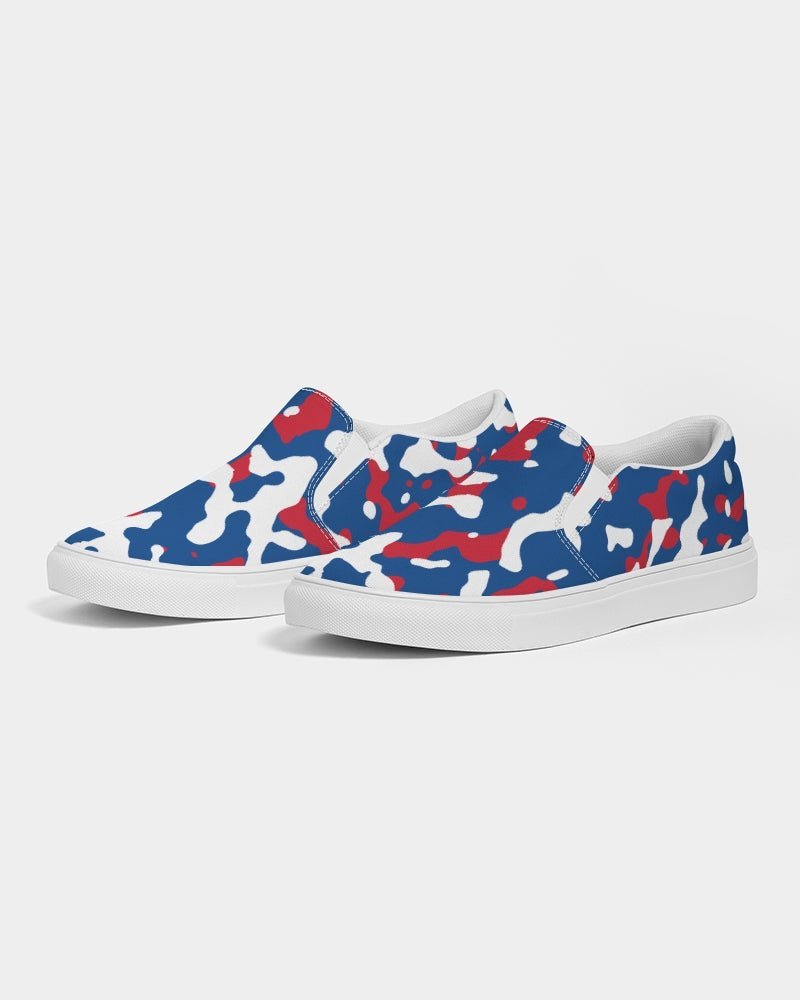 Belize Flag Camo Women's Slip-On Canvas Shoe - Conscious Apparel Store