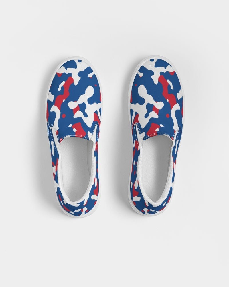 Belize Flag Camo Women's Slip-On Canvas Shoe - Conscious Apparel Store