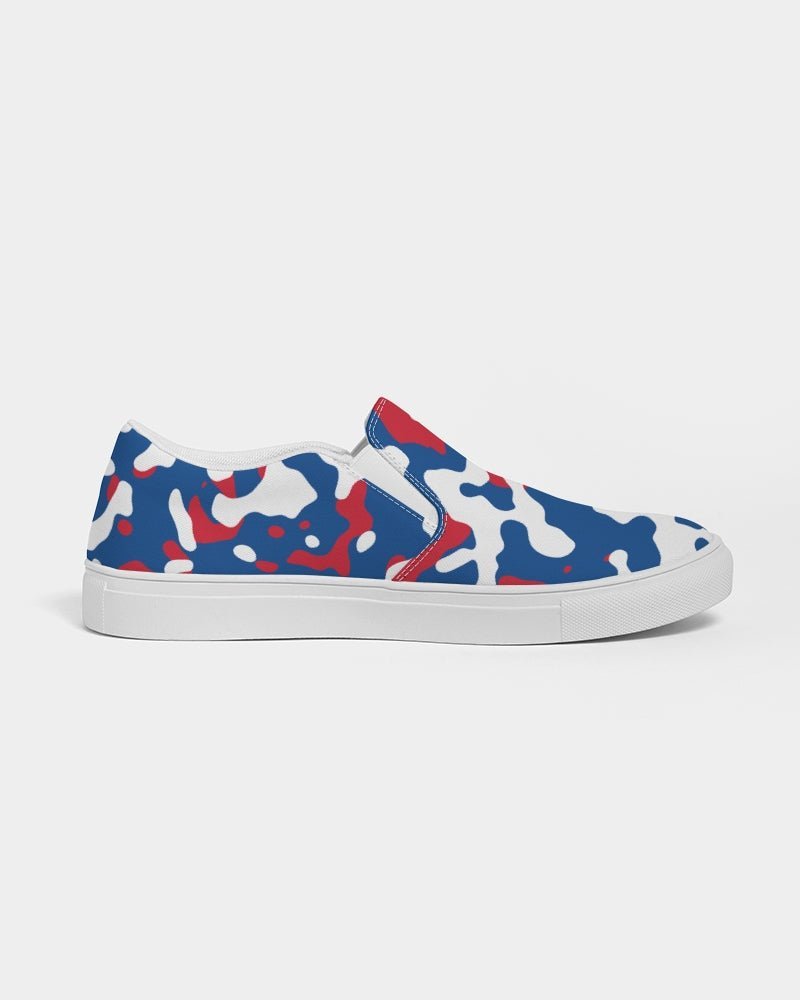 Belize Flag Camo Women's Slip-On Canvas Shoe - Conscious Apparel Store