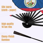 Belize Flag Double-Sided Custom Folding Fan - Conscious Apparel Store