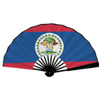 Belize Flag Double-Sided Custom Folding Fan - Conscious Apparel Store