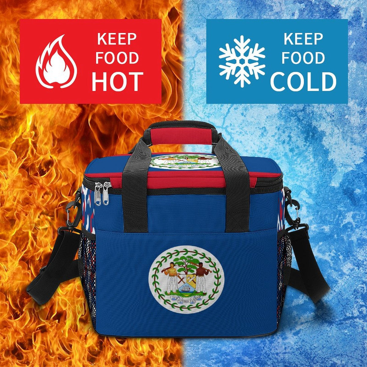 Belize Flag Insulated Cooler Bag - Conscious Apparel Store