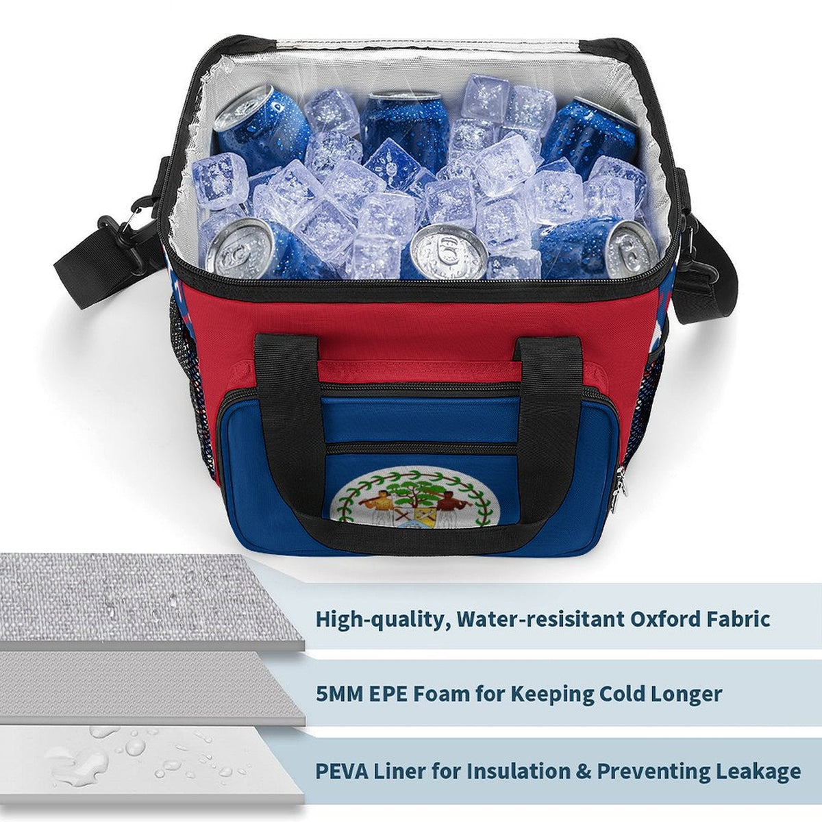 Belize Flag Insulated Cooler Bag - Conscious Apparel Store