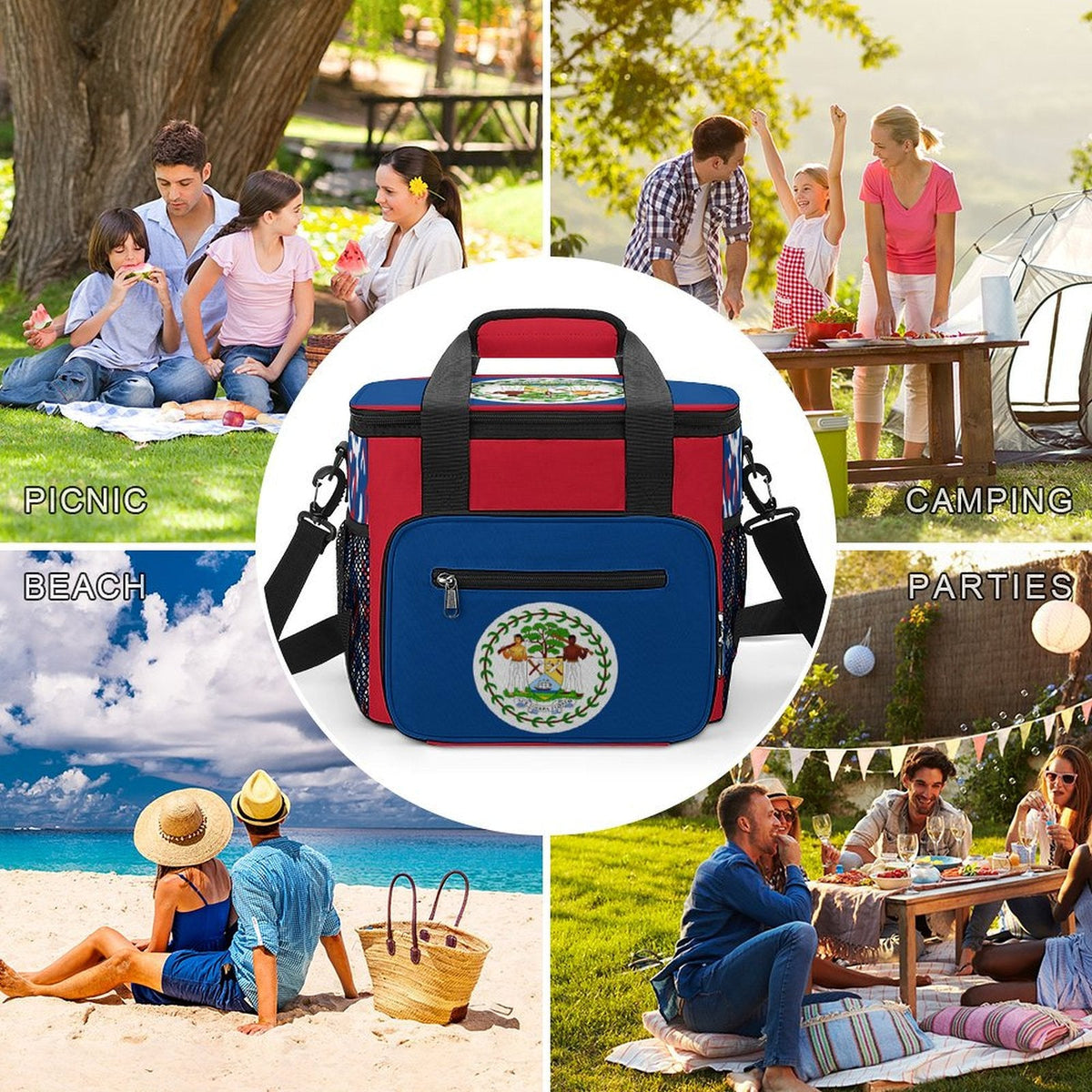 Belize Flag Insulated Cooler Bag - Conscious Apparel Store