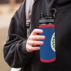 Belize Flag Insulated Water Bottle with Dual - Use Lid (18oz) - Conscious Apparel Store
