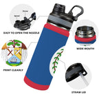 Belize Flag Insulated Water Bottle with Dual - Use Lid (18oz) - Conscious Apparel Store
