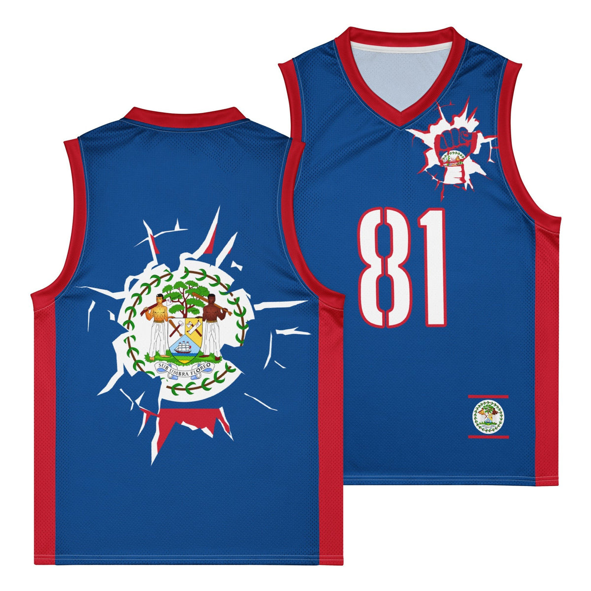 Belize Flag Premium Sport Jersey Tank Top - Conscious Apparel Store