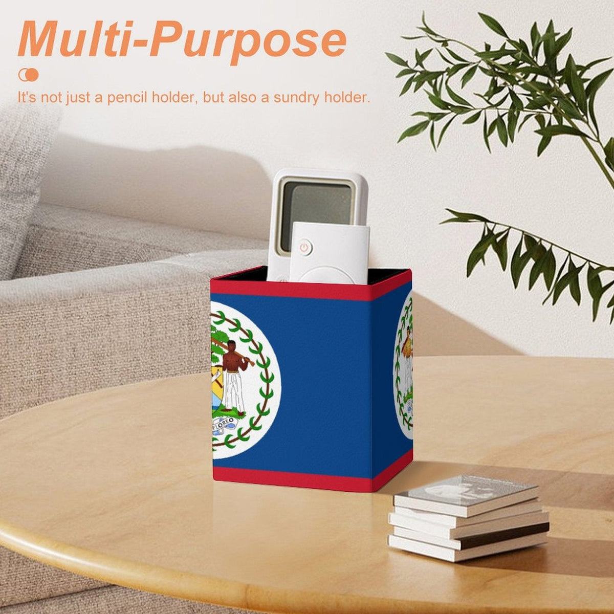 Belize Flag Square Pen Holder - Conscious Apparel Store