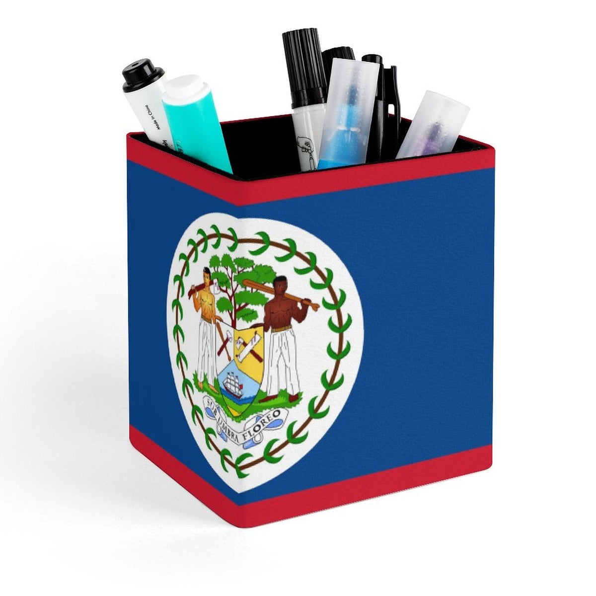 Belize Flag Square Pen Holder - Conscious Apparel Store