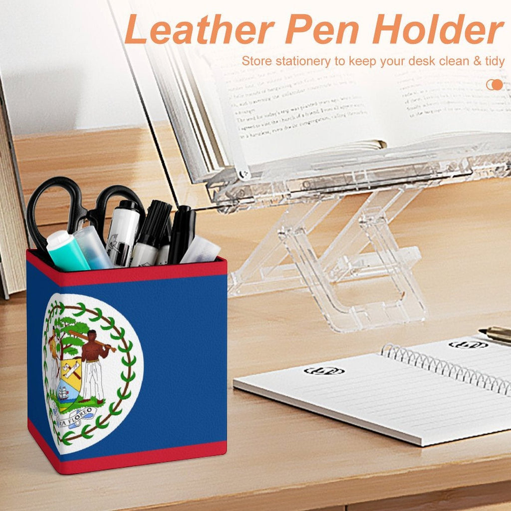 Belize Flag Square Pen Holder - Conscious Apparel Store