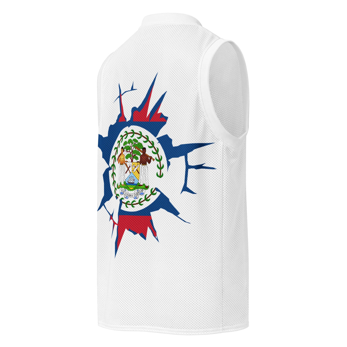 Belize Flag (White) Premium Sport Jersey Tank Top - Conscious Apparel Store