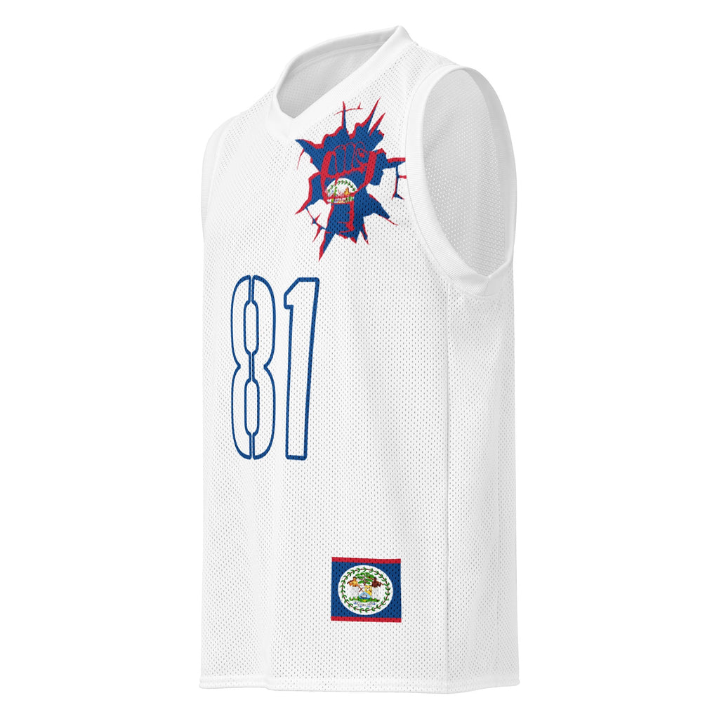 Belize Flag (White) Premium Sport Jersey Tank Top - Conscious Apparel Store