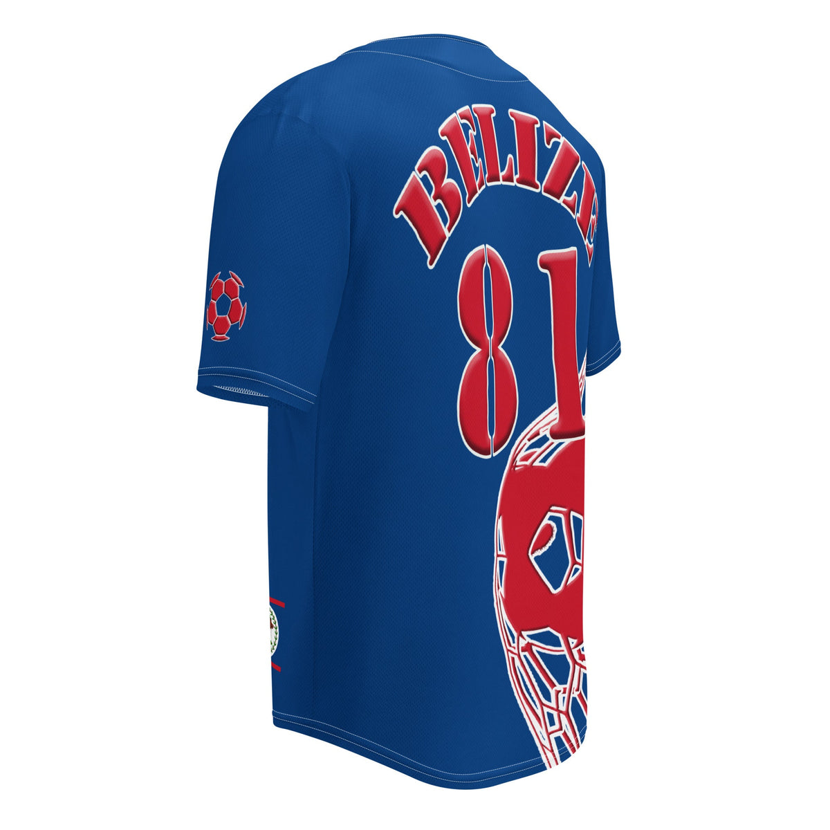 Belize Football Themed Button-Down Sport Jersey - Conscious Apparel Store