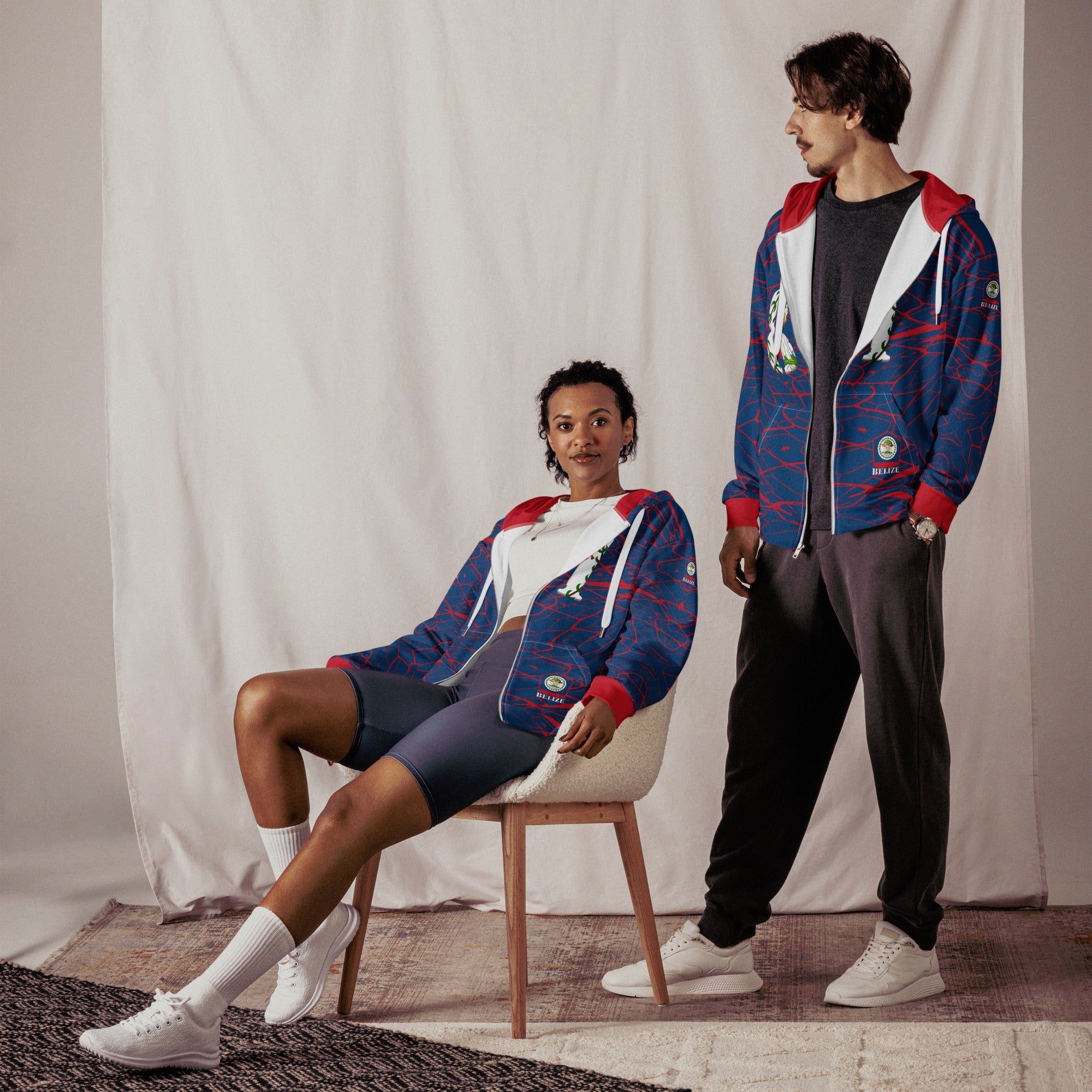 Belize Football Unisex zip hoodie - Conscious Apparel Store