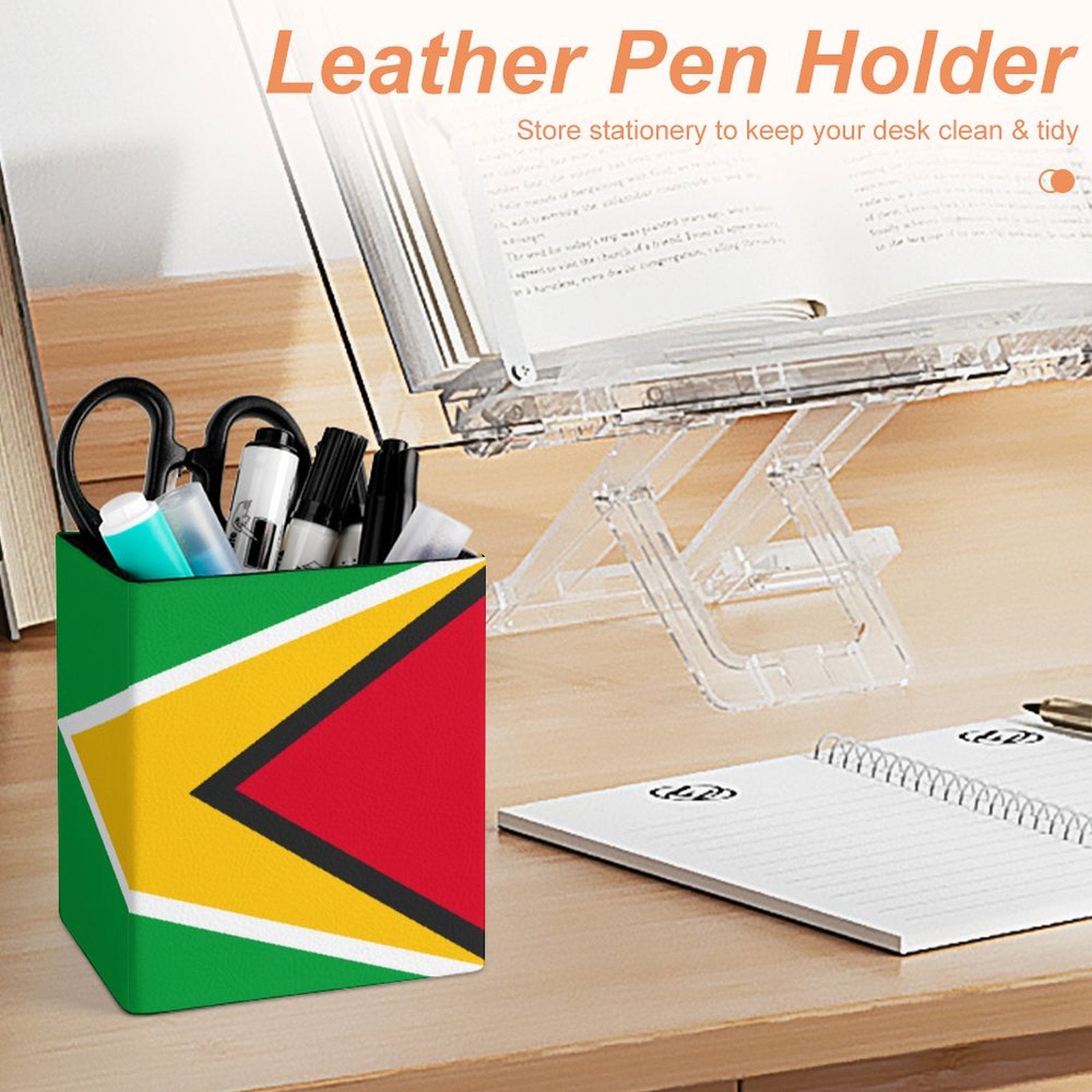 Guyana Flag Square Pen Holder