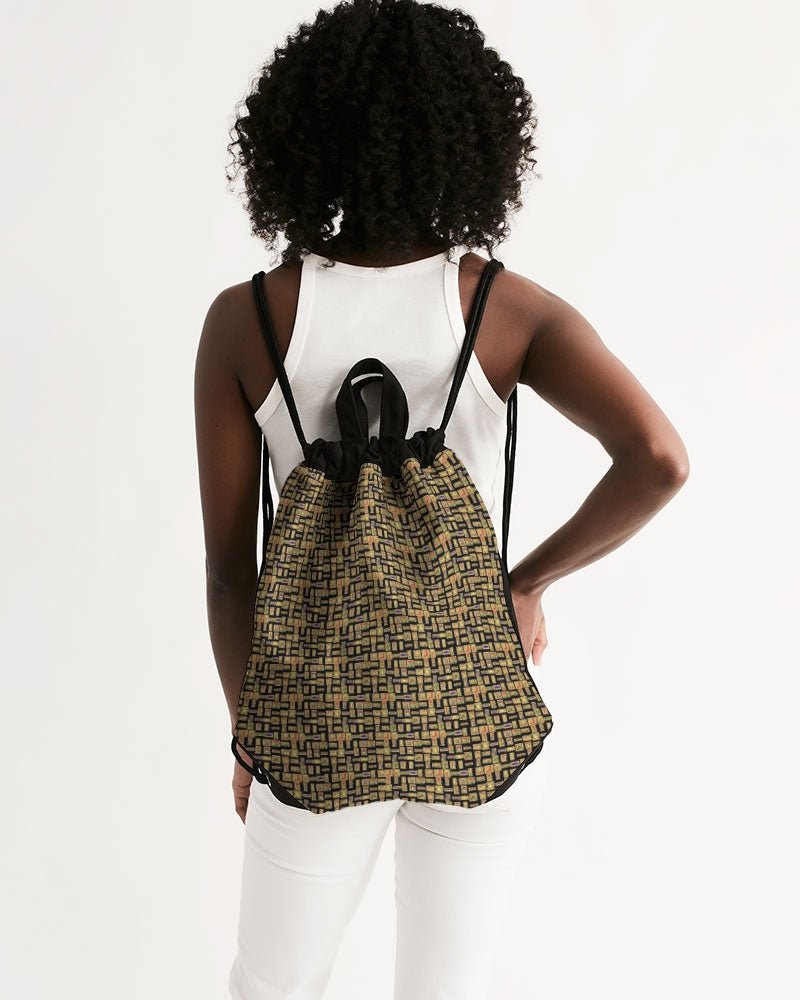 Black Hieroglyphics Canvas Drawstring Bag - Conscious Apparel Store