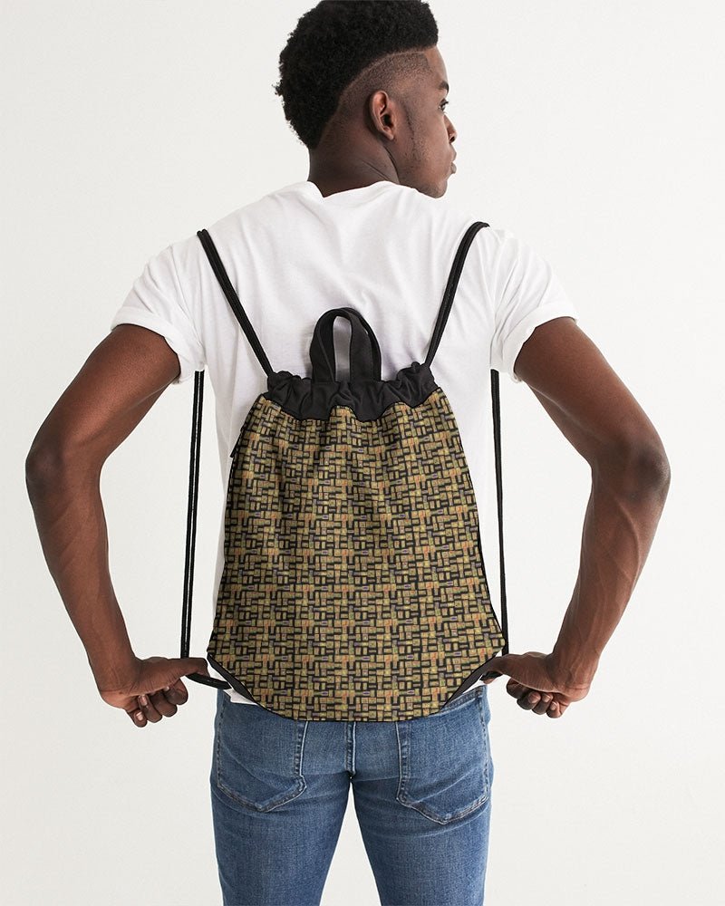 Black Hieroglyphics Canvas Drawstring Bag - Conscious Apparel Store
