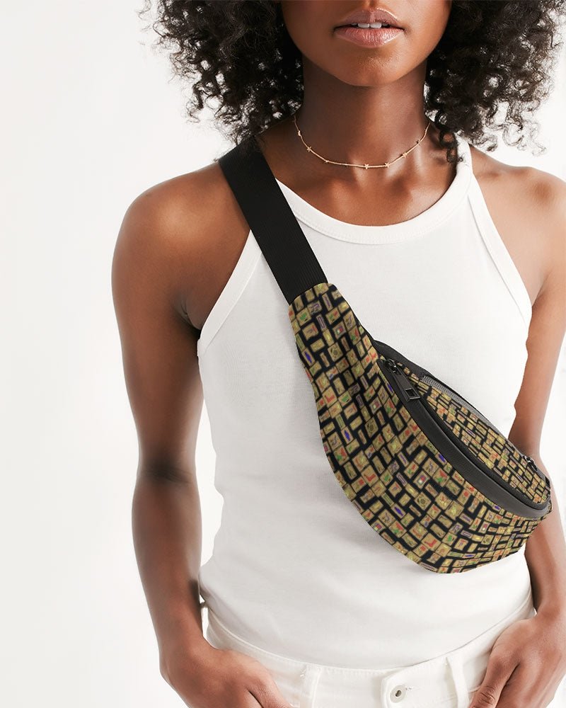 Black Hieroglyphics Crossbody Sling Bag - Conscious Apparel Store