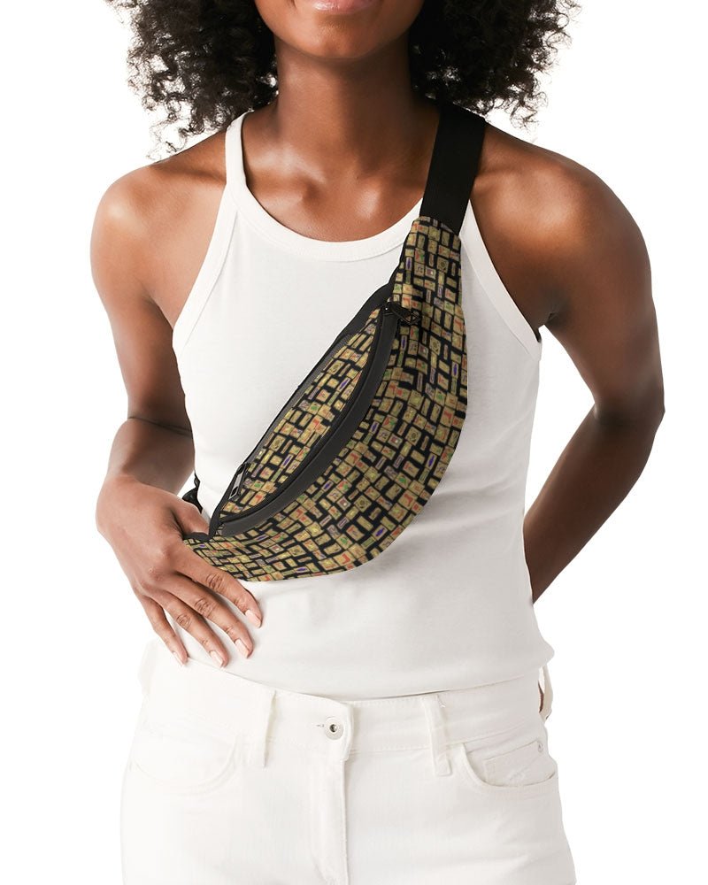 Black Hieroglyphics Crossbody Sling Bag - Conscious Apparel Store