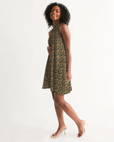 Black Hieroglyphics Women's All-Over Print Halter Dress - Conscious Apparel Store